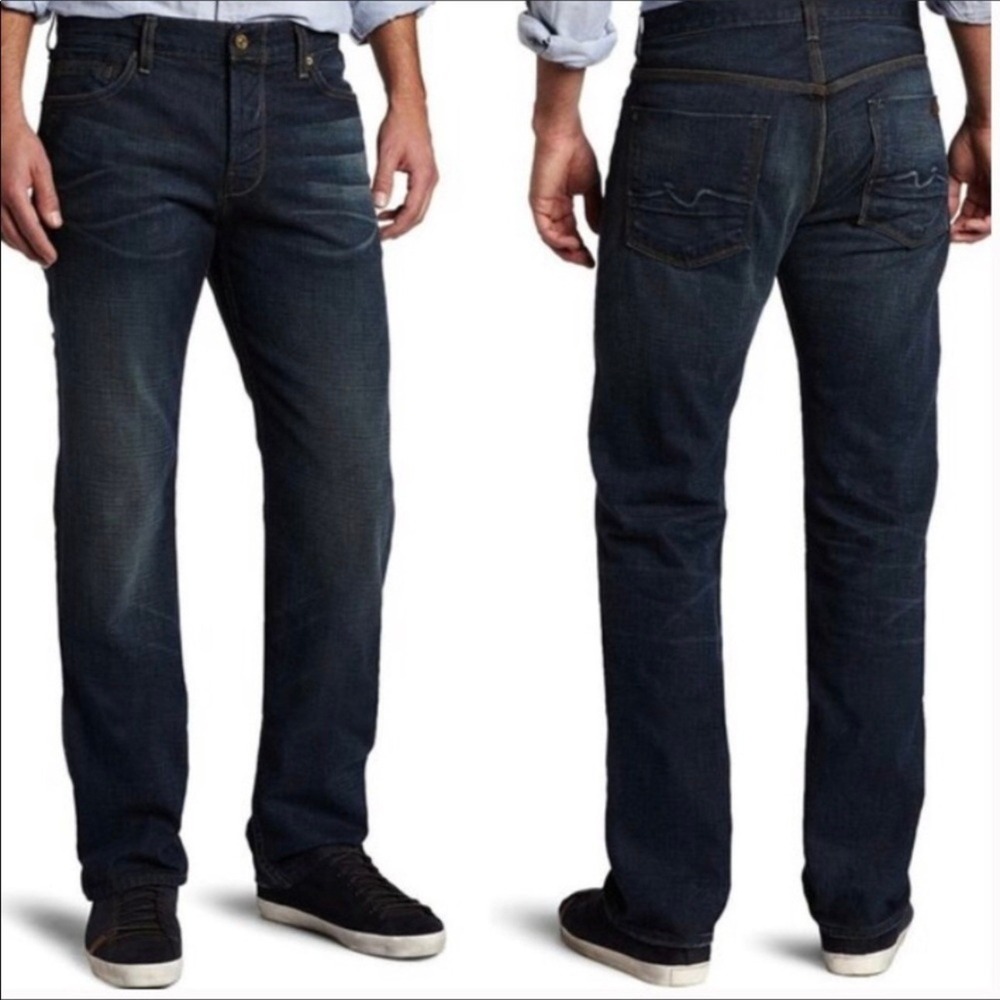 7 For All‎ Mankind Mens Dark Wash Straight Leg Denim Jeans
